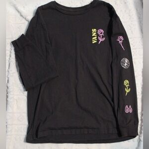 Vans Grey Women's Shirt with Pink and Yellow Accents